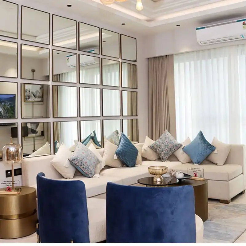 Wave Eden luxurious living room with contemporary design and floor-to-ceiling windows