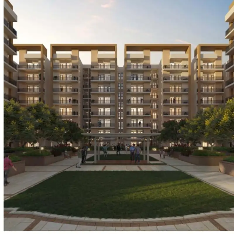 Wave Eligo courtyard view showing buildings and central green space