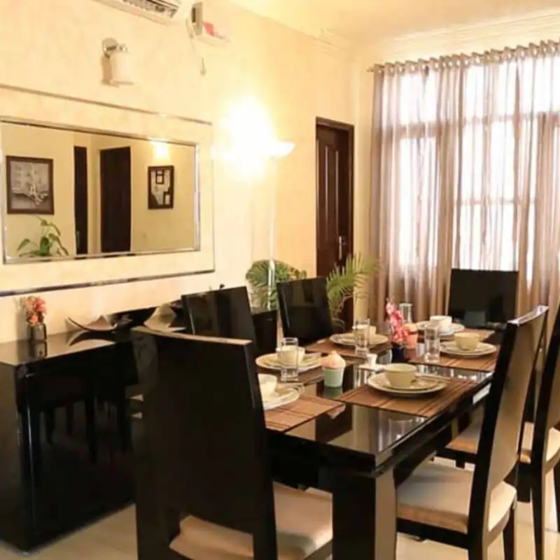 Wave Floors modern dining area with elegant finishes